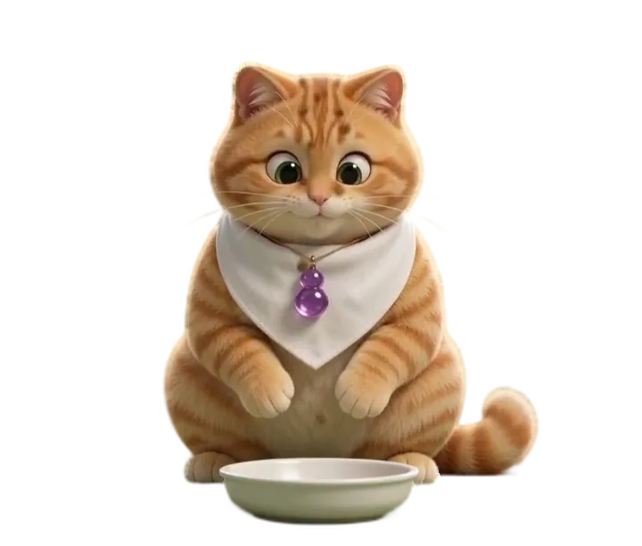 懒喵桌面宠物吃早餐动画：到点投喂猫粮，猫跑过来吃